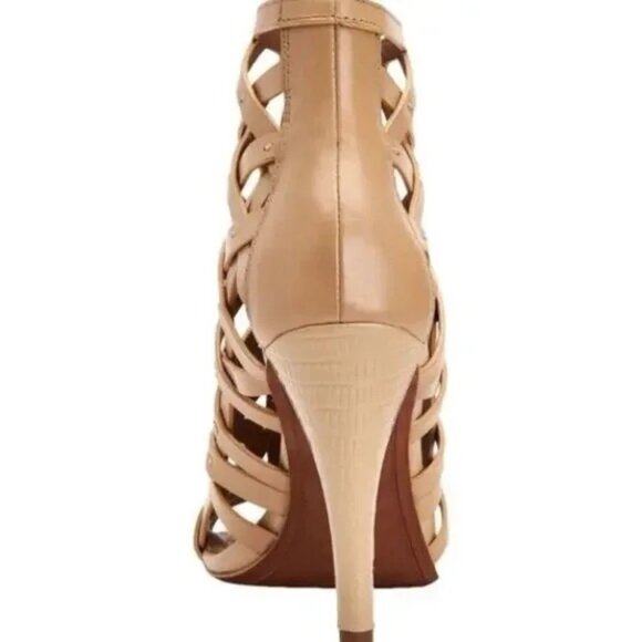 BCBG Max Azria Womens Eleni Leather Caged Gladiator Sandals - Picture 2 of 3